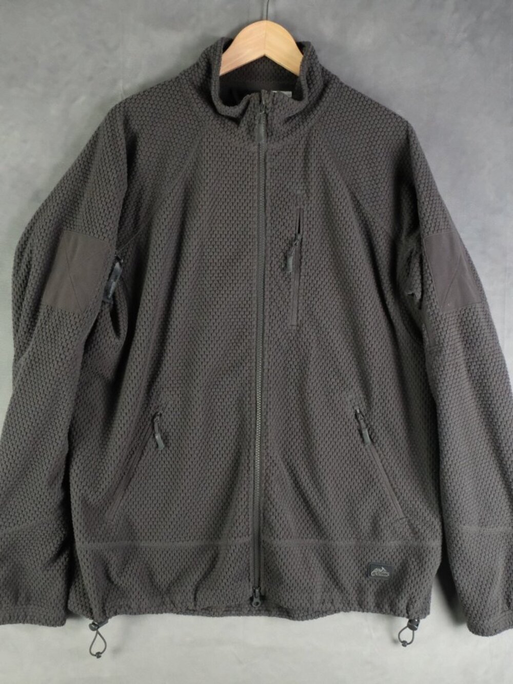 Helikon Tex Jacket Mens Large Gray Alpha Tactical Waffle Fleece Full Zip